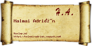 Halmai Adrián névjegykártya